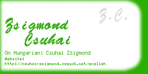 zsigmond csuhai business card